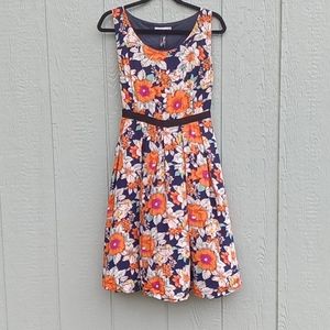 Modcloth Frock Shop Floral Fit & Flare Dress Large